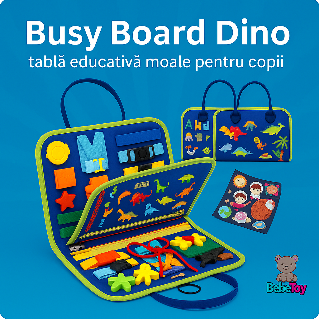 Busy Board Dino – Tablă Montessori