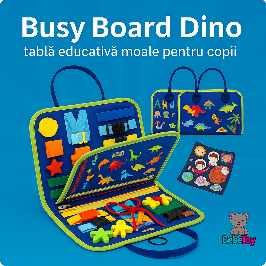 Busy Board Dino – Tablă Montessori