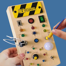 Jucărie Montessori Busy Board cu LED din lemn